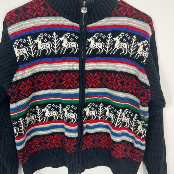 Vintage Liz Claiborne Petites Cotton Christmas Sweater Sz SP - Picture 3 of 12